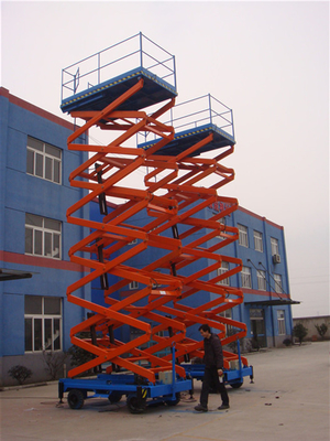 Manual Lowering Valves Easy Operation Hydraulic Electric Mobile One Man Scissor Lift