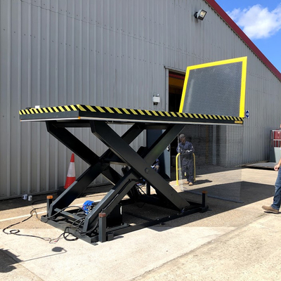 7000kg Stationary Scissor Lift, Hydraulic Motor 7.5KW For Dock Lifting Goods