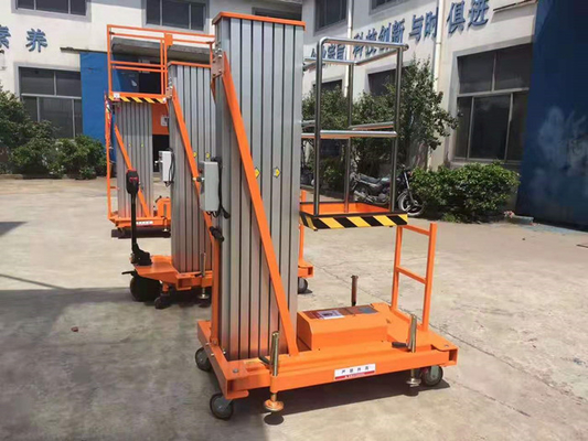 Orange Aerial Work Platform Electric Hydraulic Indoor Boom Lift 6m Height